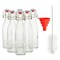 6 Pack 16 oz Glass Bottles with Swing Top Lids and Square Base, Includes Brush and Funnel for Homemade Brewing